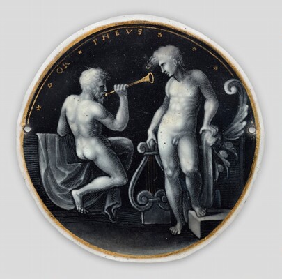Hat-Badge with Apollo and Marsyas (or possibly Orpheus)