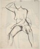 Untitled [seated female nude with right arm raised] [verso]