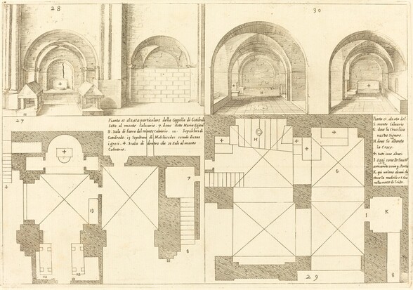 Plan and Elevation of the Chapel of Godefroy de Bouillon