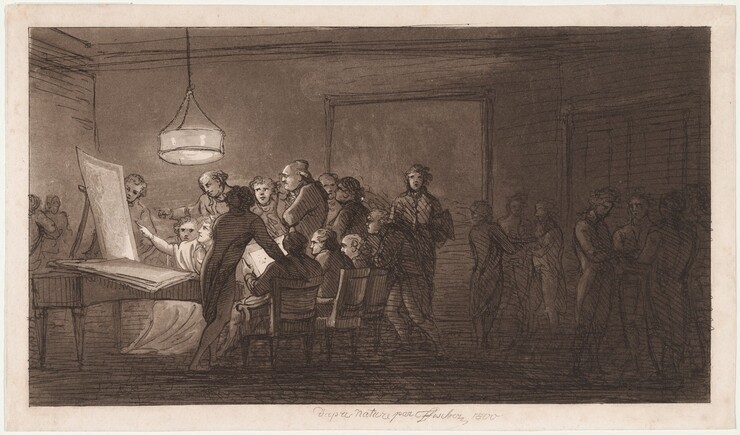 Joseph Fischer, Evening Gathering in the Palais Fries, 1800