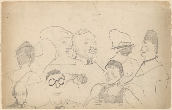 Sketches of Heads, Including One of Chester Dale