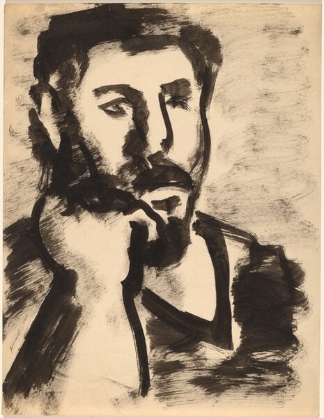 Bust-length Portrait of Bearded Man, Chin Resting on Right Hand
