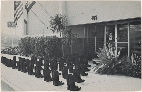 100 Boots at the Bank. Solana Beach, California. February 9, 1971, 10:00 a.m.
