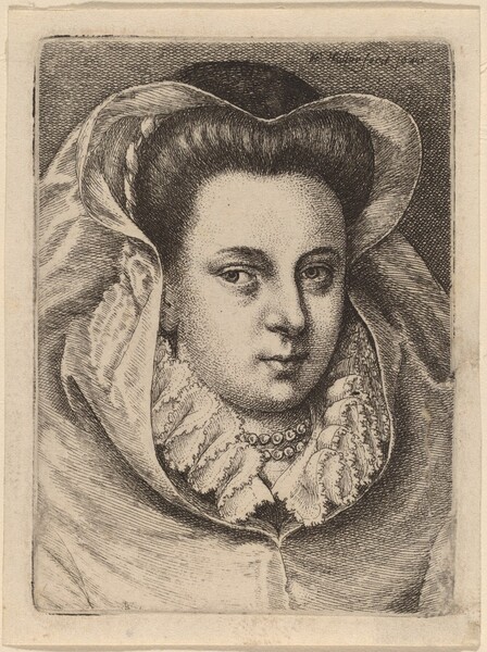 Woman with White Veil and Black Hat (Mary Stuart?)