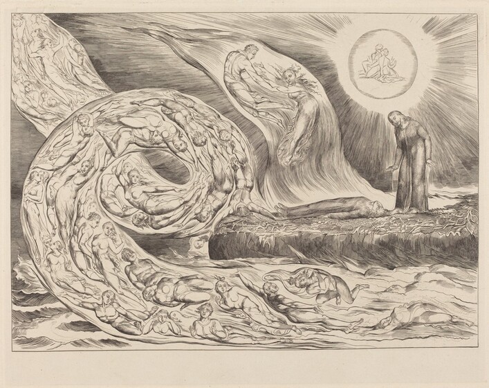 William Blake, The Circle of the Lustful: Paolo and Francesca, 1827