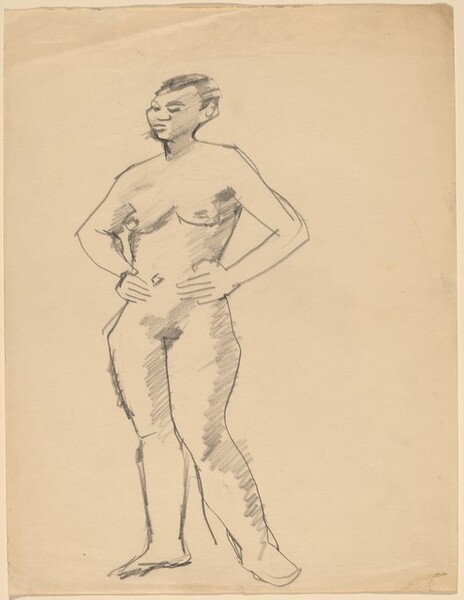 Standing Female Nude with Hands on Hips