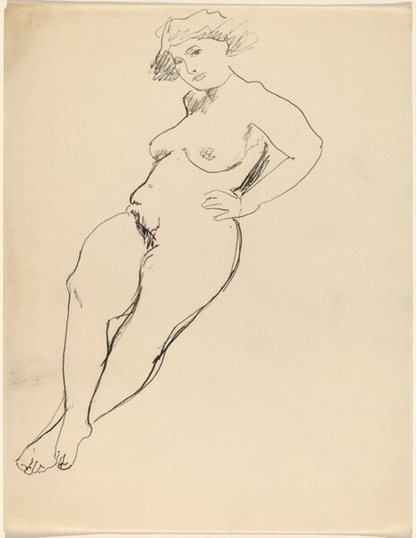 Reclining Female Nude, Ankles Crossed, Hands on Hips