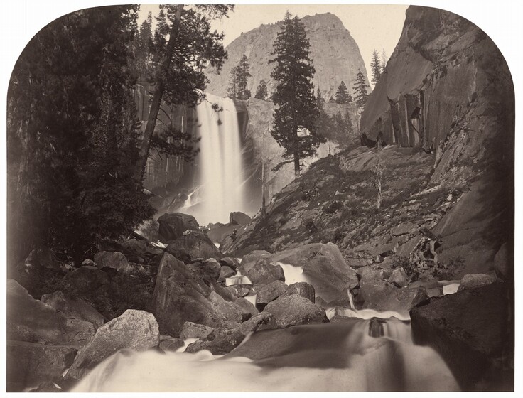 Carleton E. Watkins, Piwyac, Vernal Fall, 300 feet, Yosemite, 18611861