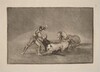 Un caballero espanol mata un toro despues de haber perdido el caballo (A Spanish Knight Kills the Bull after Having Lost His Horse)