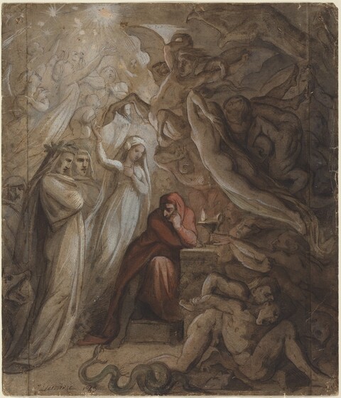 Jean-Jacques Feuchère, Dante Meditating on the "Divine Comedy", 1843