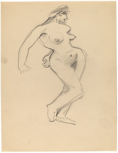 Standing Nude, Three-quarter View Facing Right, Arms Back