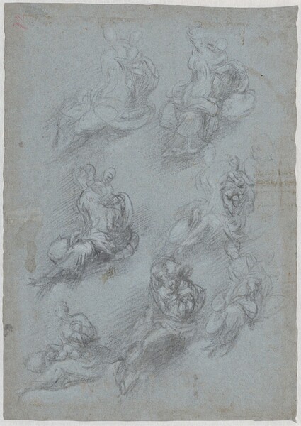 Studies for the Virgin and Child (recto)