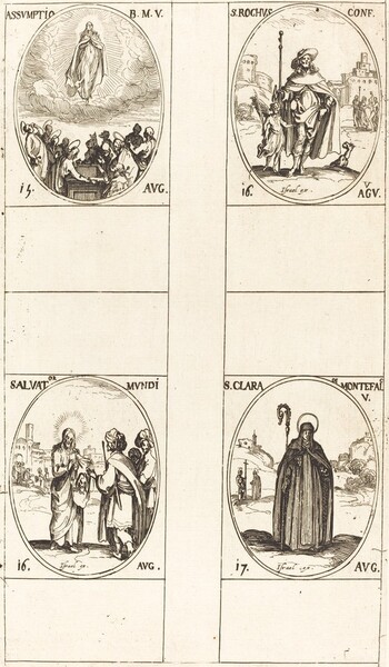 The Assumption; St. Roch; Salvator Mundi;  St. Clare of Monte Falco
