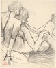 Untitled [looking over the shoulder of two female nudes] [recto]