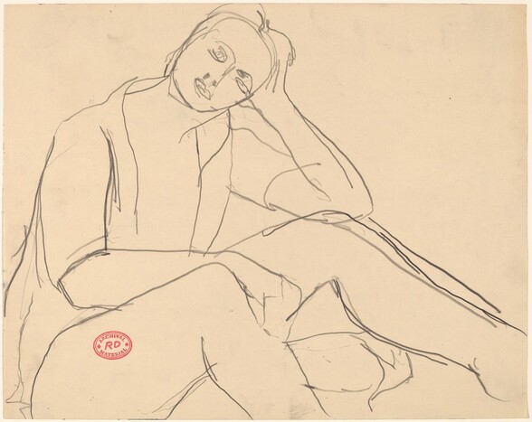 Untitled [seated woman leaning her head on her left hand]
