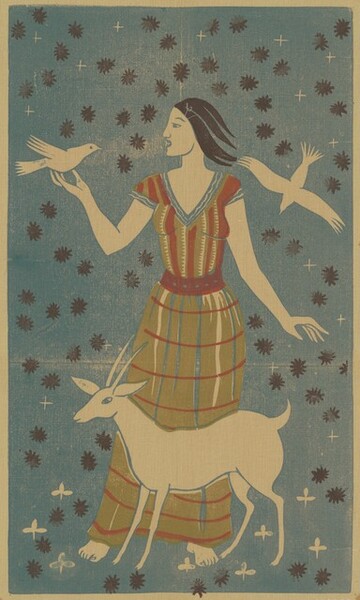 Woman with Goat and Doves