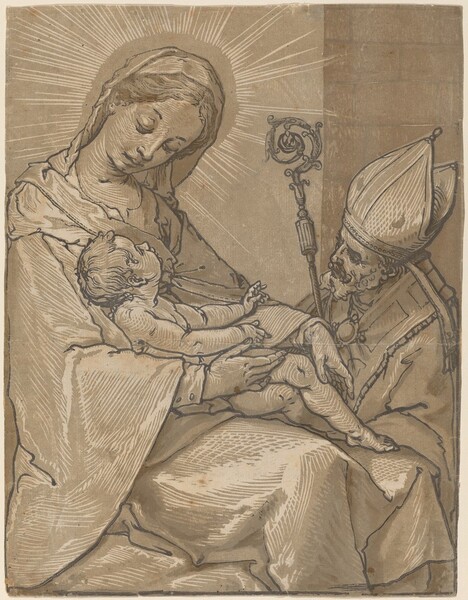Madonna and Child with a Bishop