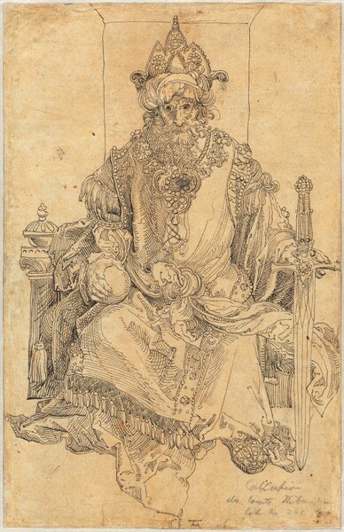 An Oriental Ruler Seated on His Throne