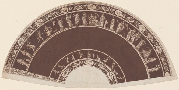 A Fan with Classical Figures Processing to Apollo