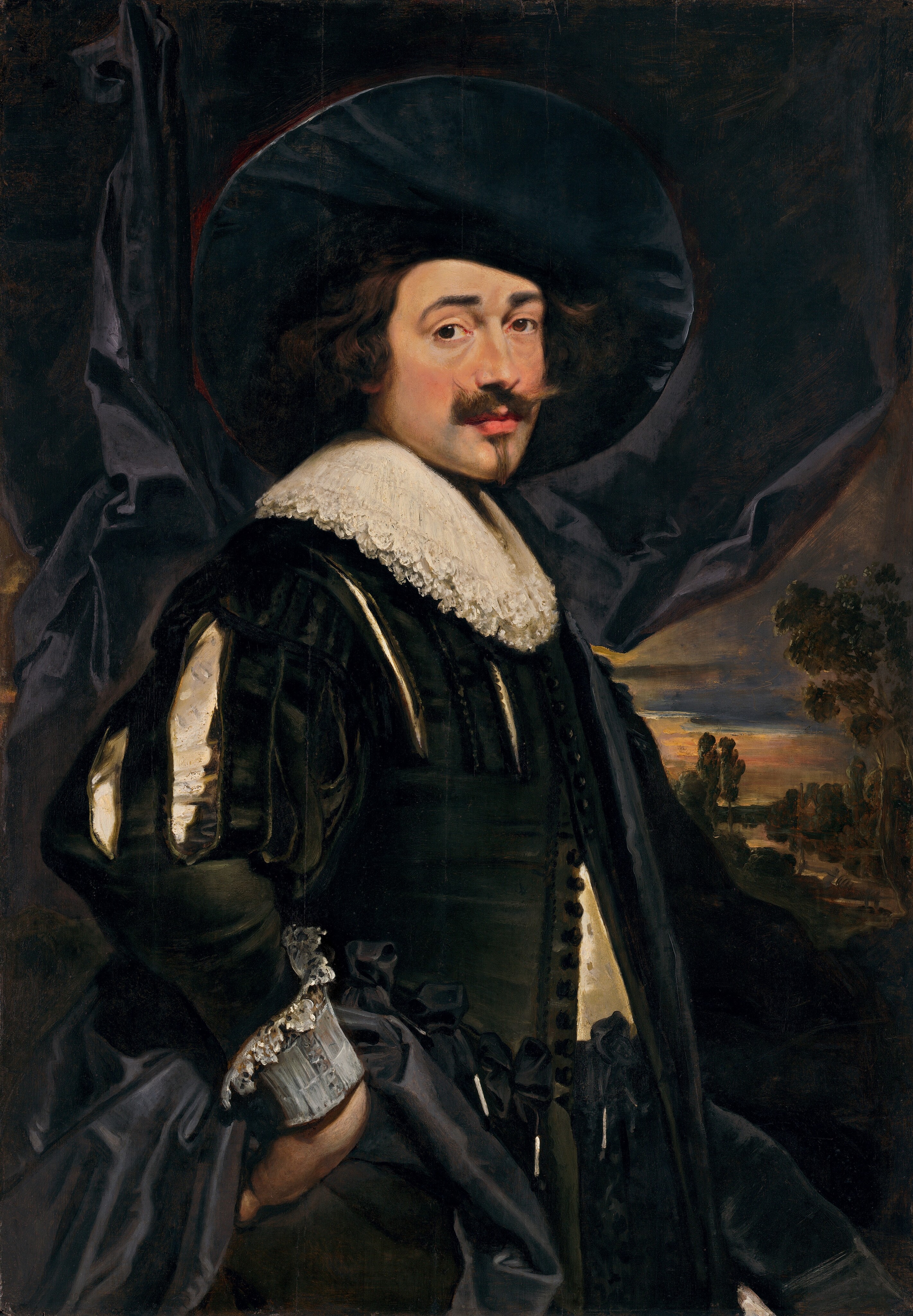 Man with hat painting online