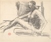 Untitled [study of seated female nude]