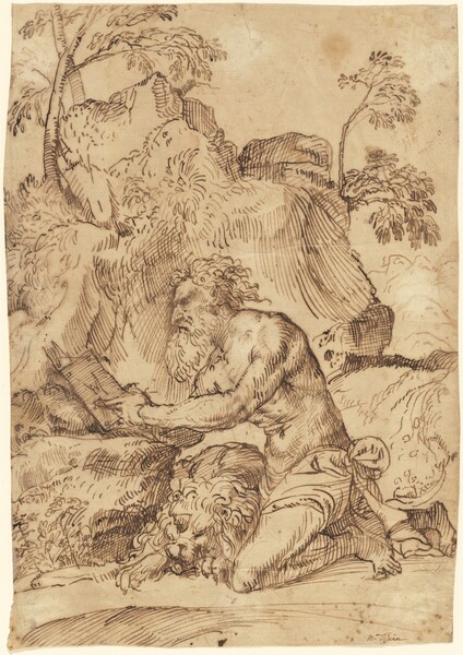 Saint Jerome Reading in the Wilderness