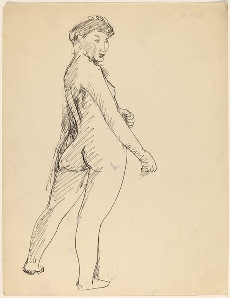 Standing Nude, Three-quarter View from the Back, Right Arm Extended