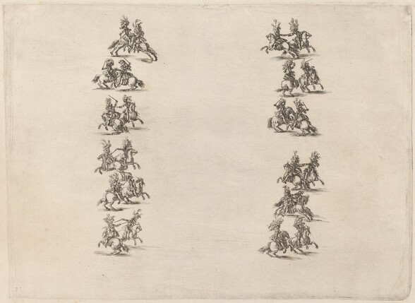 Cavaliers Fighting in Two Columns