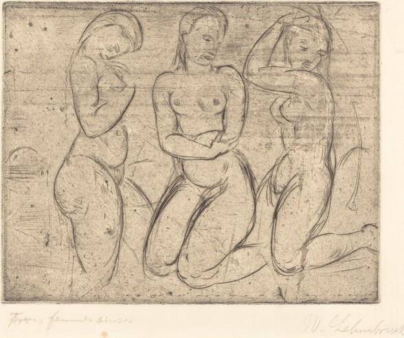 Three Kneeling Women (Drei Frauen knied)