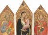 Madonna and Child with the Blessing Christ, and Saints Peter, James Major, Anthony Abbott, and a Deacon Saint [entire triptych]