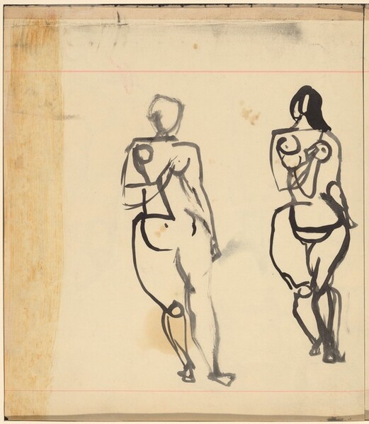 Two Studies of Standing Female Nude [recto]