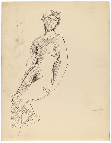 Standing Female Nude Turned to the Left, Head Turned to Viewer