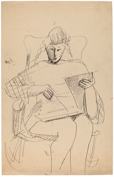Woman in a Rocking Chair Reading