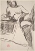 Untitled [reclining nude in stockings leaning on her right arm] [recto]