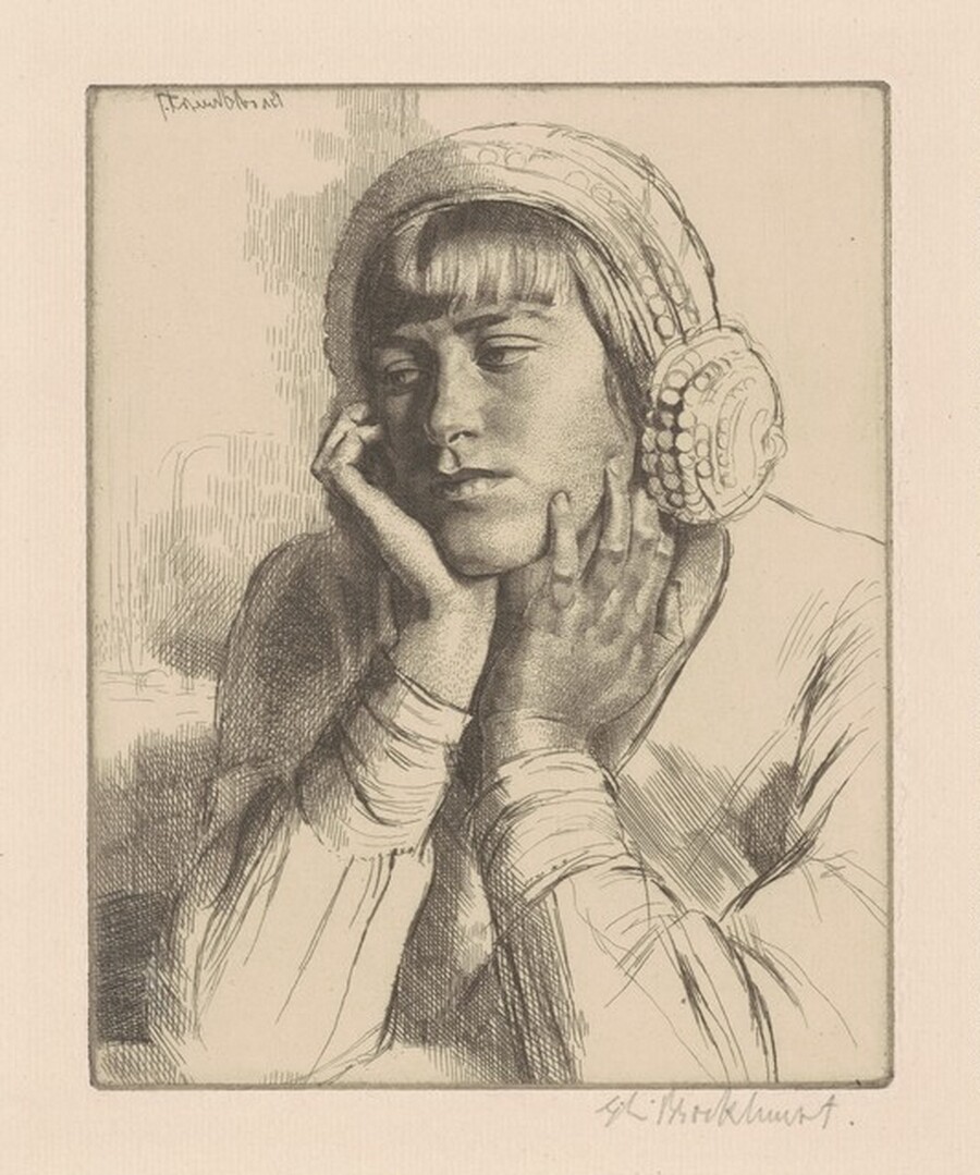 Gerald Leslie Brockhurst, Le Béguin (The Crush), 1921