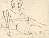 Untitled [seated woman resting against a chair back]