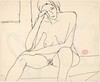 Untitled [seated nude resting her head upon her right hand] [recto]