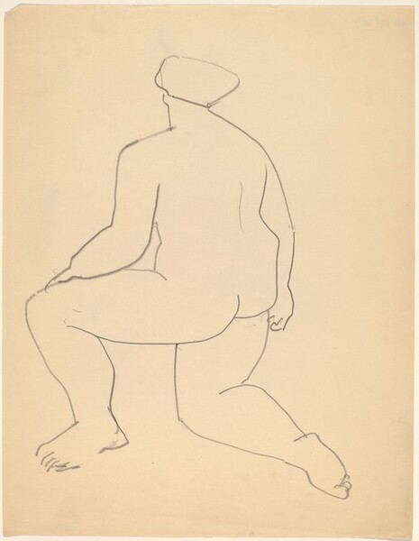 Nude Resting on One Knee, Seen from the Back