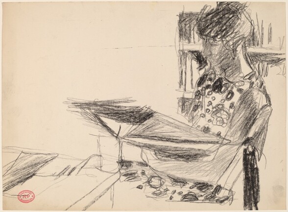 Untitled [seated woman reading]