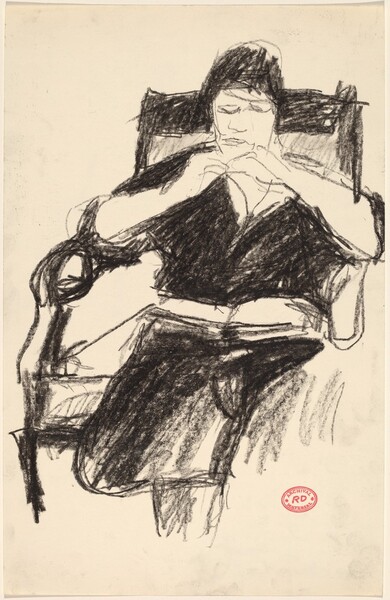 Untitled [seated woman with book in her lap]