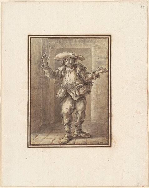 Caricature of a Peasant with a Broad Hat