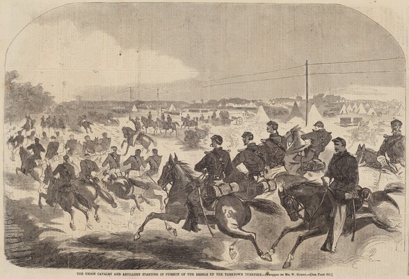 The Union Cavalry and Artillery Starting in Pursuit of the Rebels up the Yorktown Turnpike