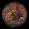 Monkey Contemplating a Human Skull in a Landscape [reverse]