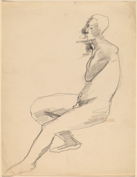 Side View of Seated Nude Facing Left