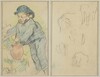 A Breton Boy with a Jug; Five Animal Forms [verso]