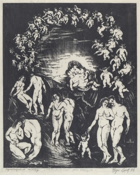 Untitled (Madonna and Child Surrounded by Putti with Four Nude Couples)