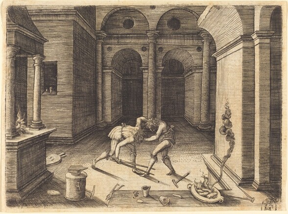 Two Apprentices Fighting