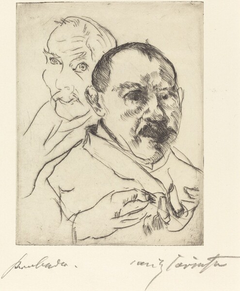 Zwei Männliche Studienköpfe—Selbstbildnisse (Sketch of Two Male Heads—Self-Portraits)