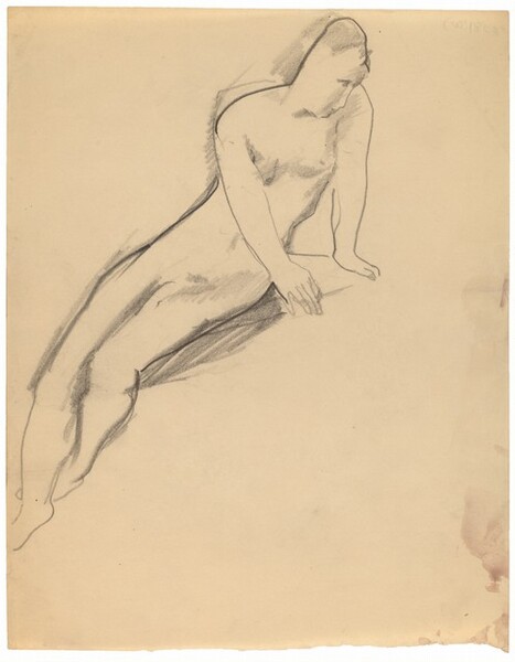 Seated Nude Leaning to the Right, Legs Crossed at Ankles