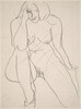 Untitled [front view of female nude kneeling on one leg] [verso]